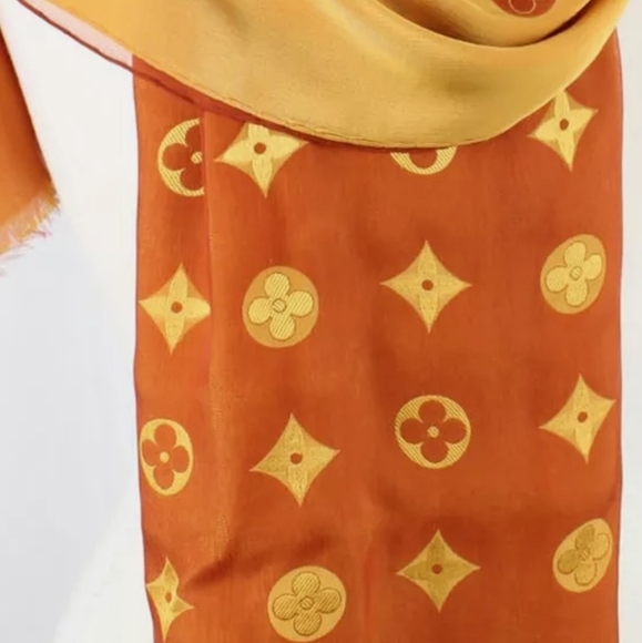 AUTHENTIC LOUIS VUITTON PUMPKIN ORANGE/YELLOW SCAR - Picture 5 of 9